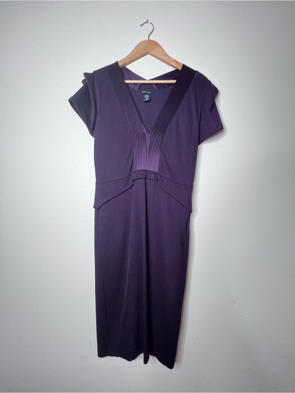 Moda International Deep Purple V-Neck Midi Dress